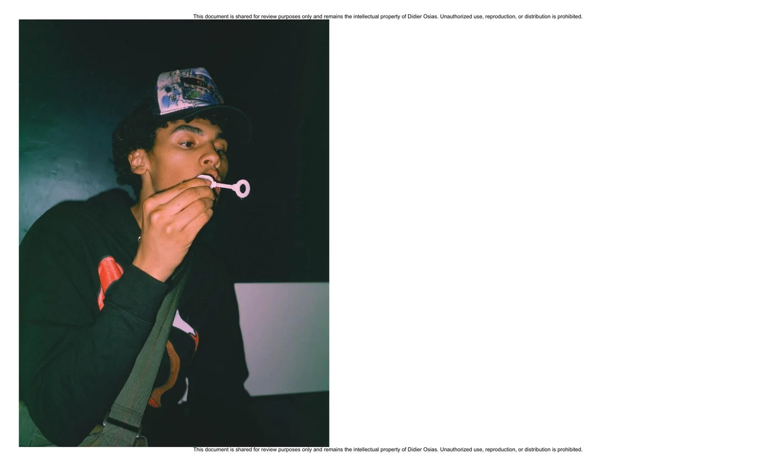 A photographic page from Griot: Against the Sky